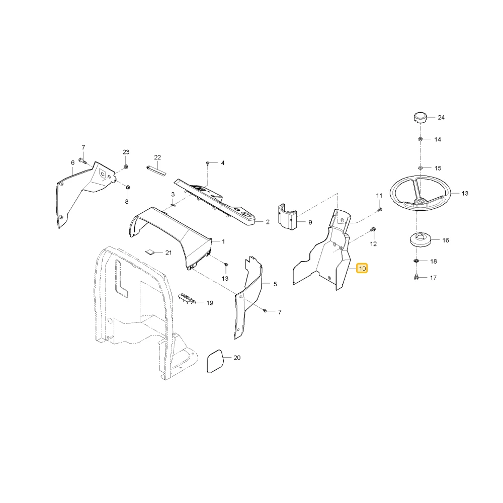 Pokrywa kierownicza 2 KIOTI T4620-55375