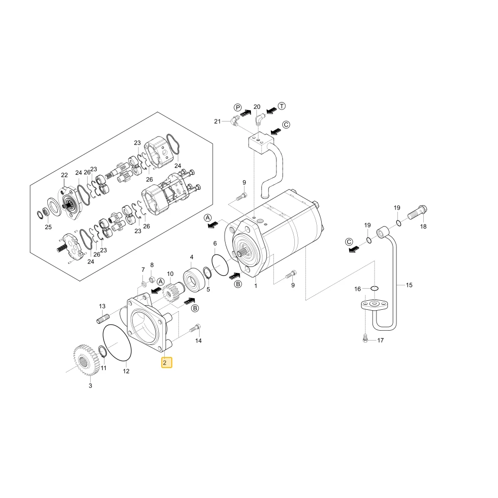 Uchwyt pompy koła zębatego KIOTI T4620-76002