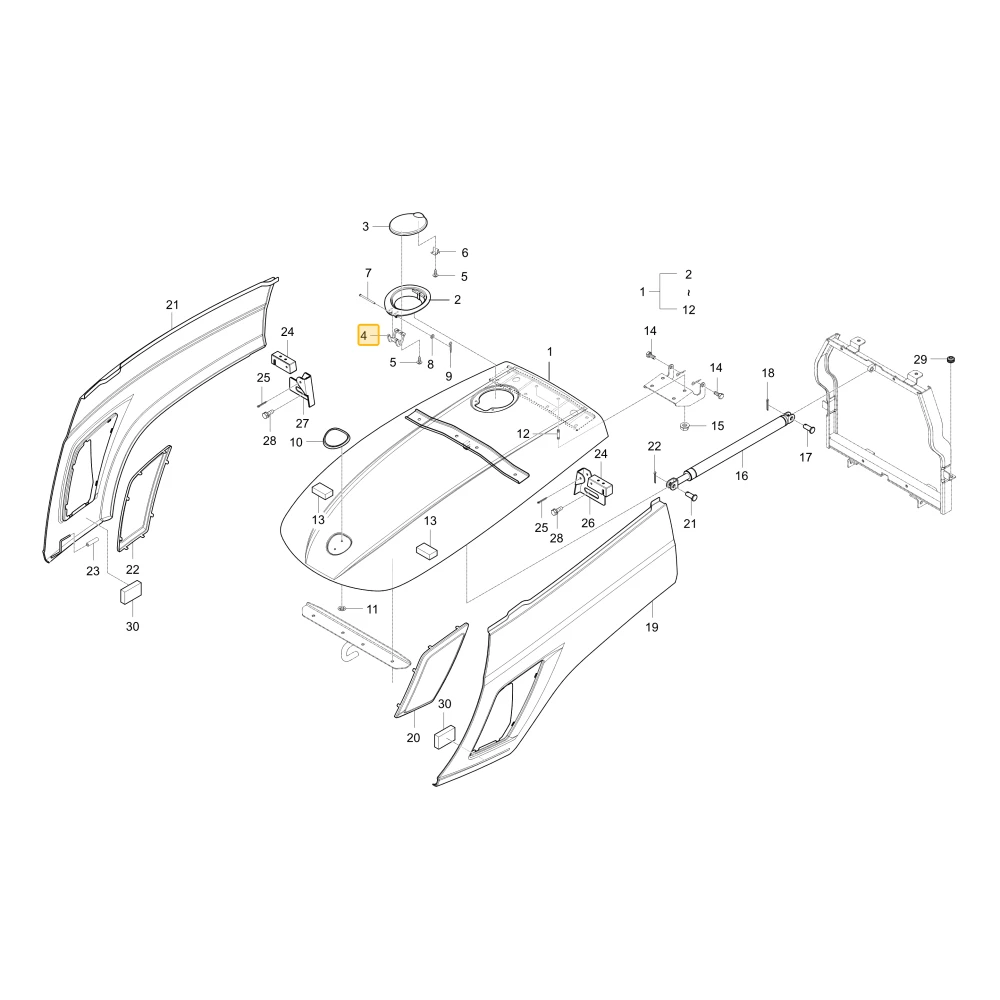 Zawias pokrywy paliwowej korka KIOTI T4624-50631