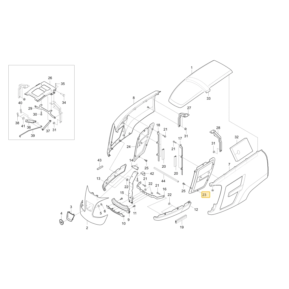 Lewy grill boczny KIOTI T4665-51131