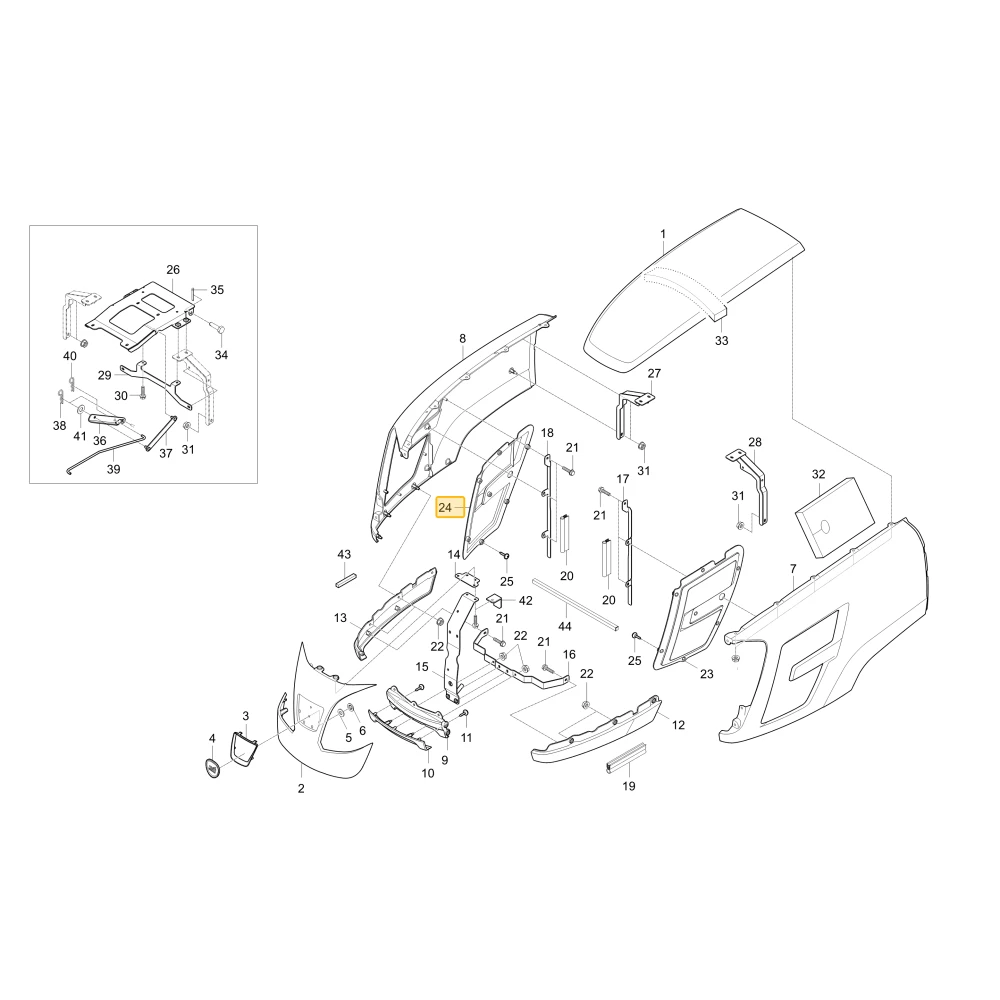 Prawy grill boczny KIOTI T4665-51141