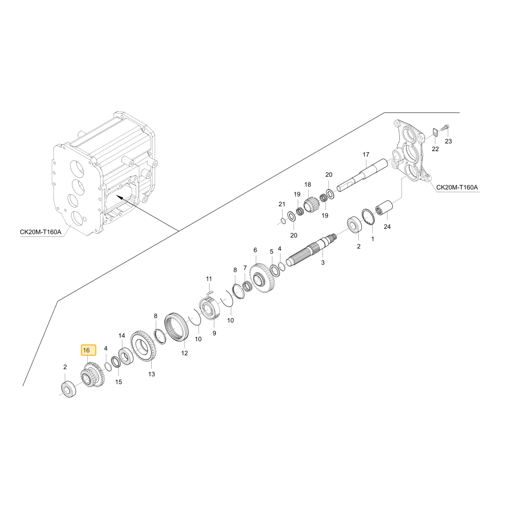 Koło zębate 22 23 KIOTI T4675-21721