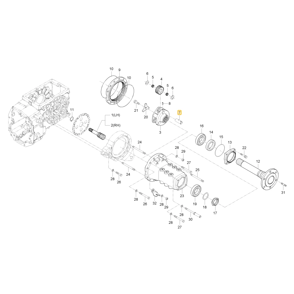 Wał koła zębatego planetarnego KIOTI T4680-26831