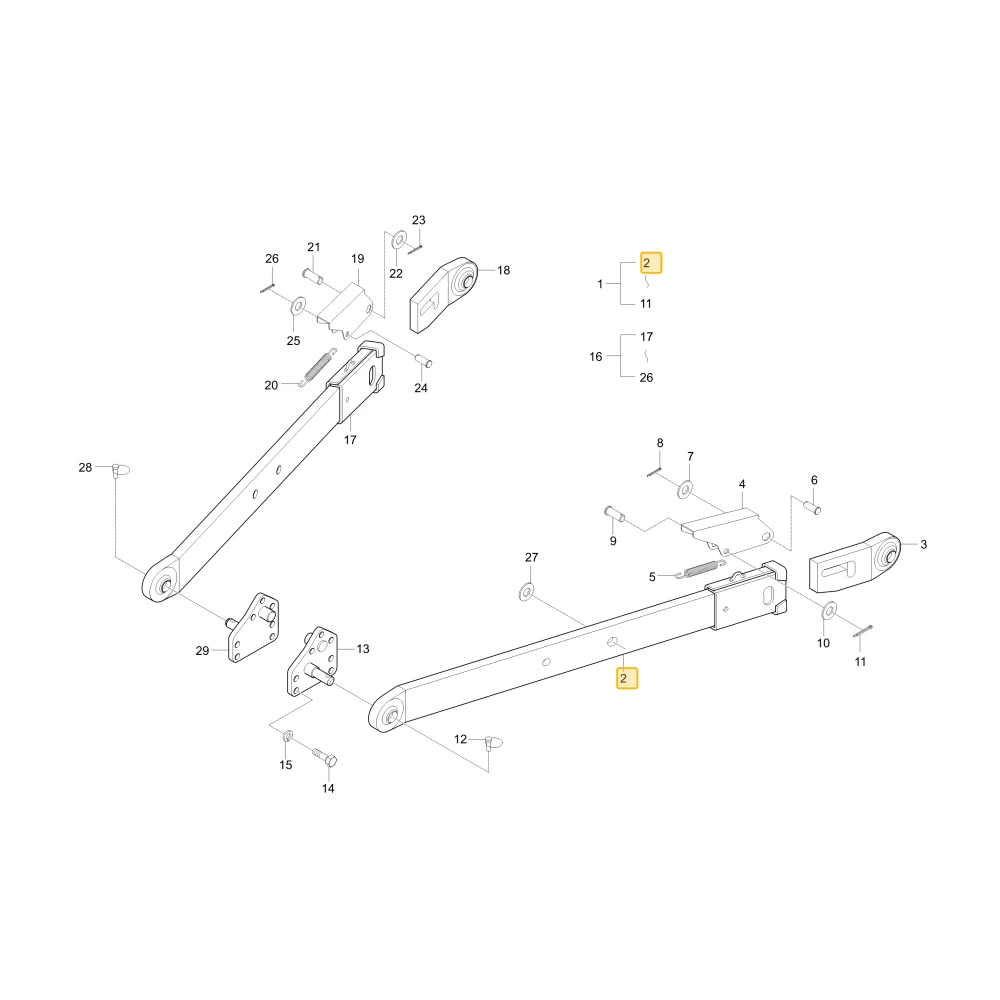 Korpus dolnego lewego łącznika KIOTI T4680-93024