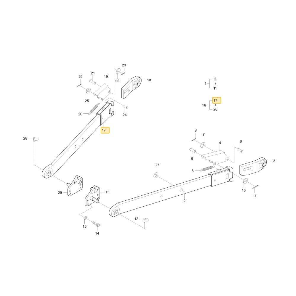 Dolny prawy łącznik KIOTI T4680-93123