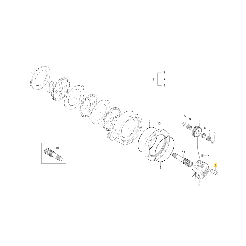 Wał koła zębatego planetarnego KIOTI T4682-26832