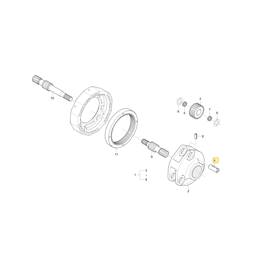 Wał koła zębatego planetarnego KIOTI T4682-26833