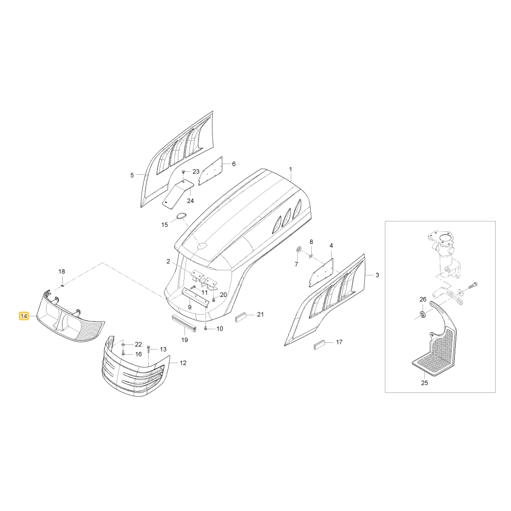 Reflektor przedni KIOTI T4682-50503