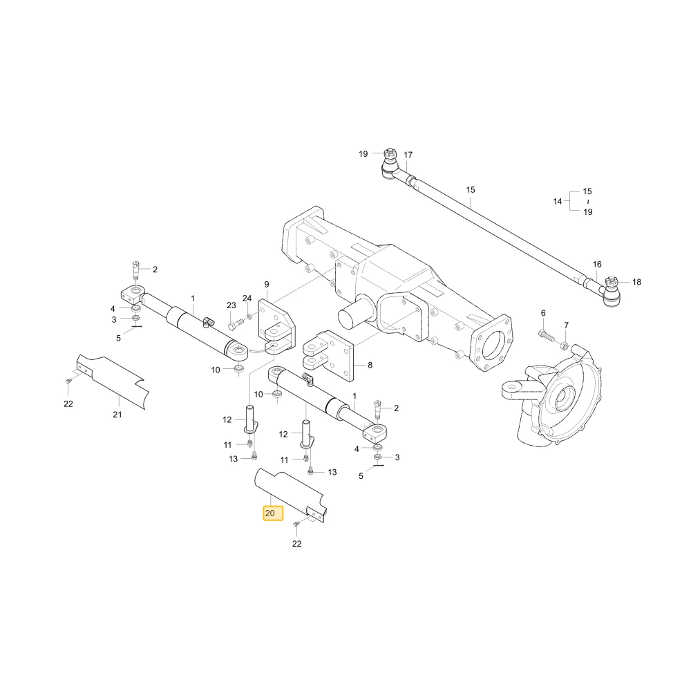 Pokrywa lewego siłownika KIOTI T4686-31331