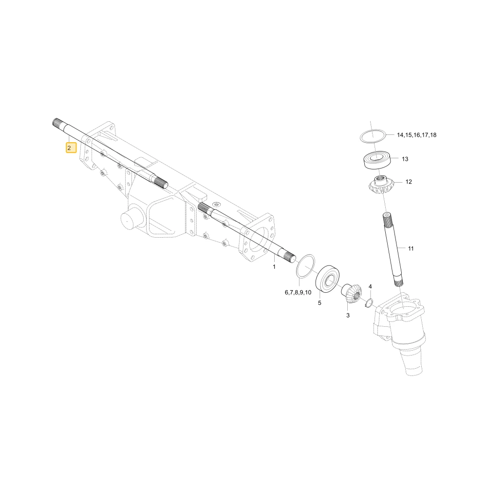 Prawy wał DIFF.GEAR KIOTI T4686-43222