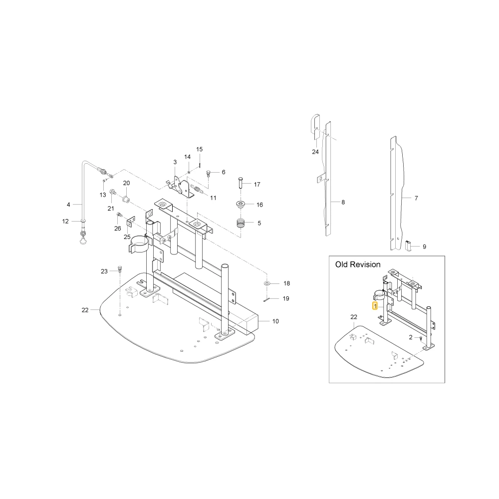 Podpora filtra powietrza powietrza ROPS KIOTI T4686-50302