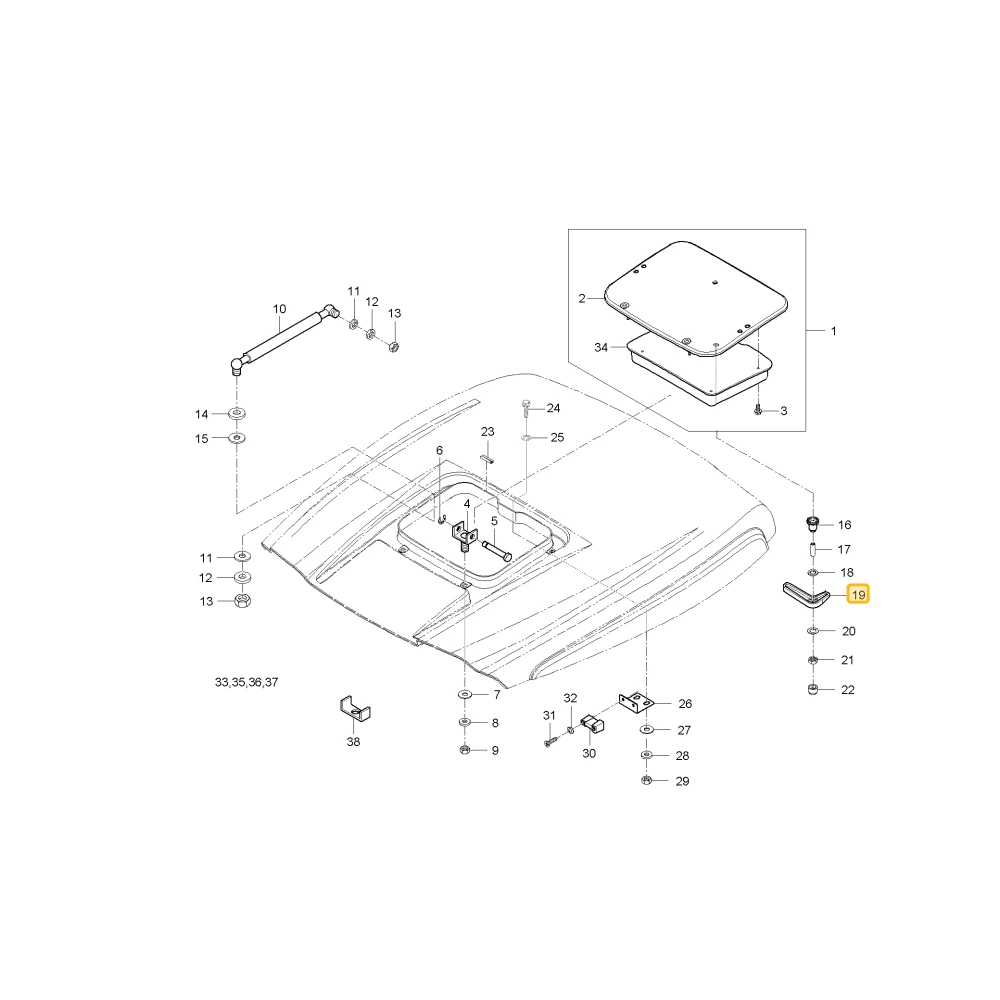 Uchwyt osłony przeciwsłonecznej KIOTI T4686-83521