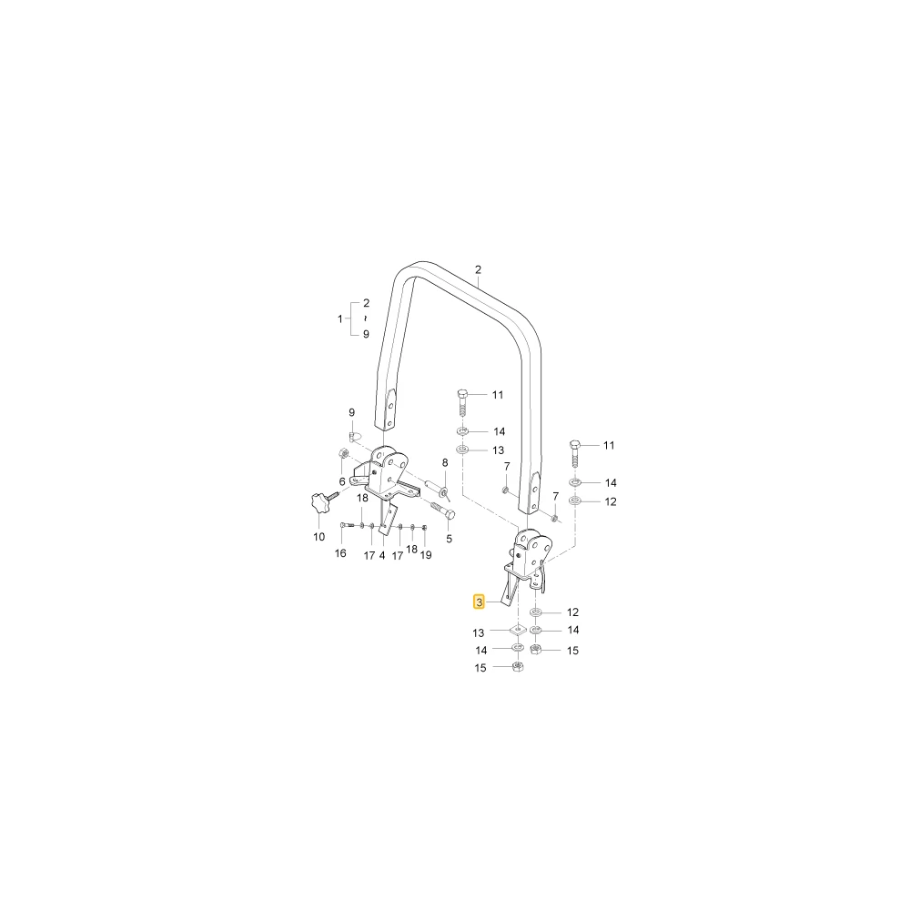 Lewa podpora ROPS KIOTI T4686-88021