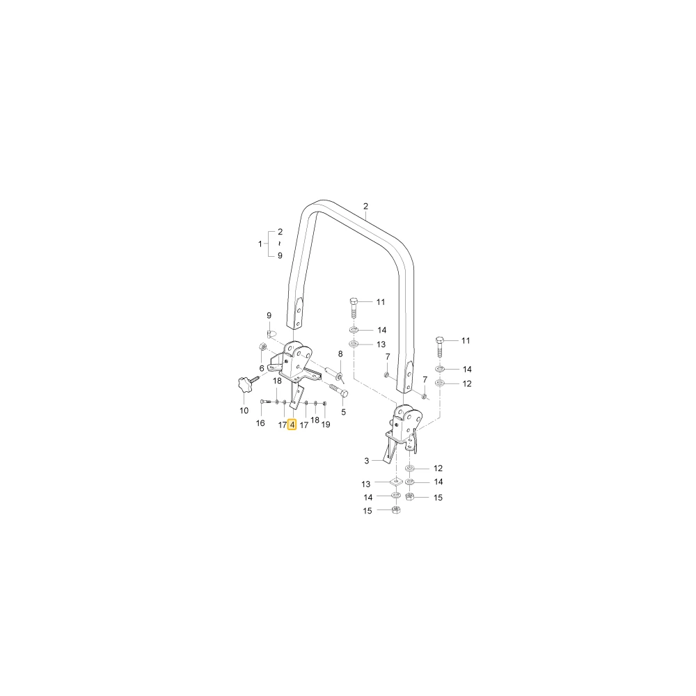 Prawa podpora ROPS KIOTI T4686-88031