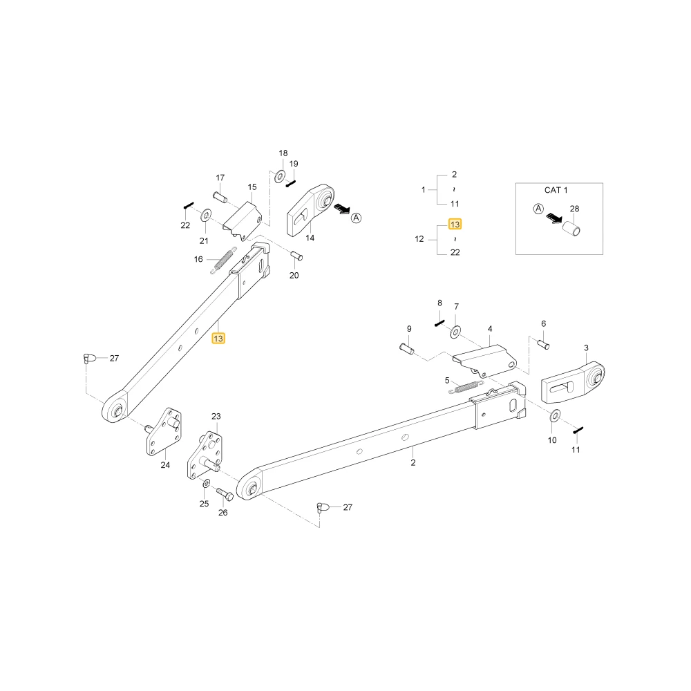 Dolny prawy łącznik KIOTI T4686-93121