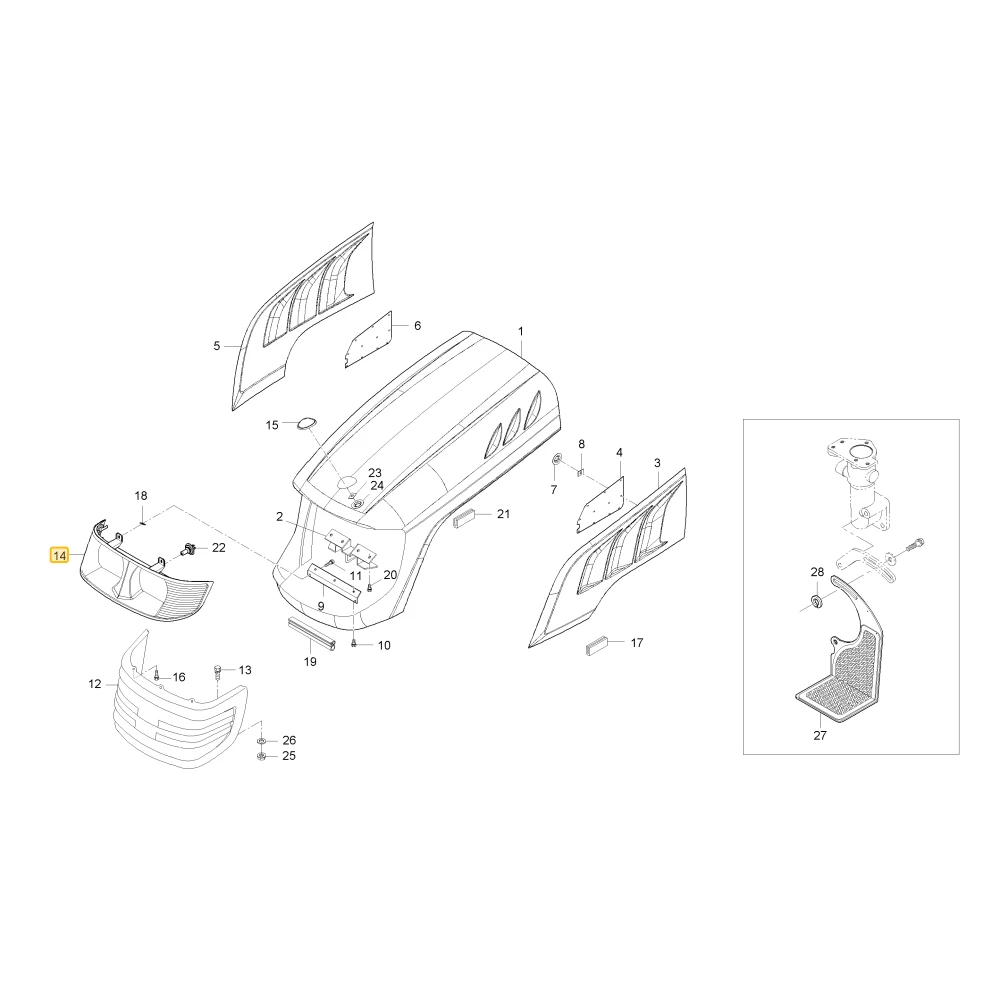 Prawy reflektor przedni KIOTI T4688-50503