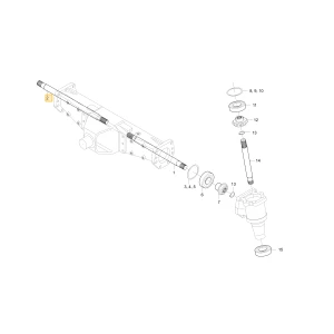 Wał prawego koła zębatego mechanizmu różnicowego KIOTI T4710-43222