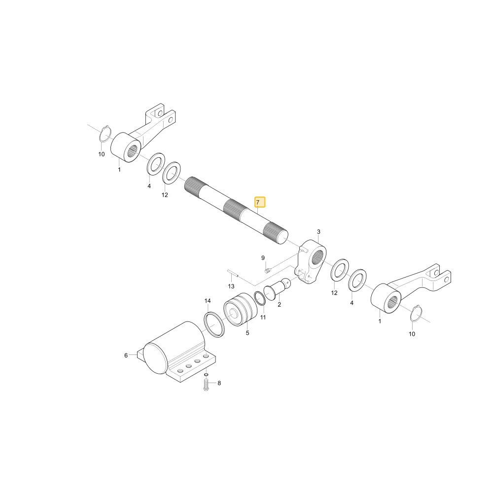 Wał ramienia hydraulicznego KIOTI T4720-39912
