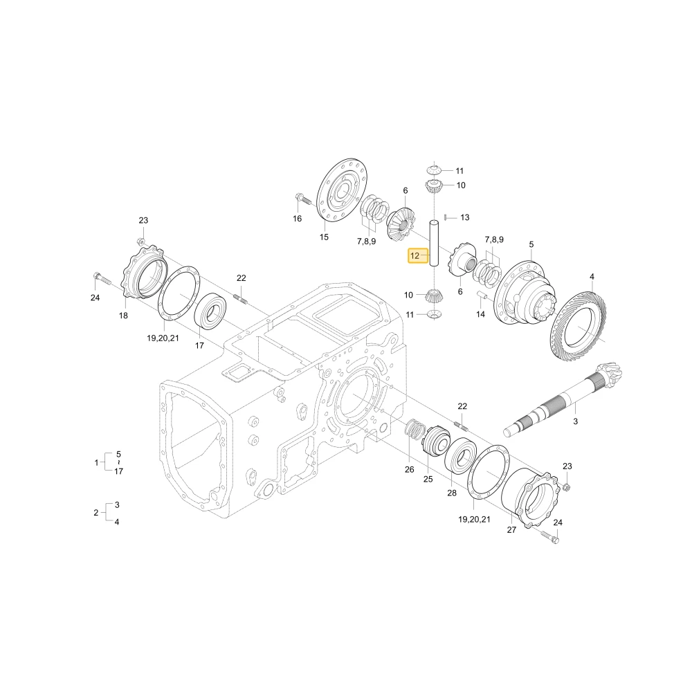 Wał zębnika mechanizmu różnicowego 1 KIOTI T4810-26201