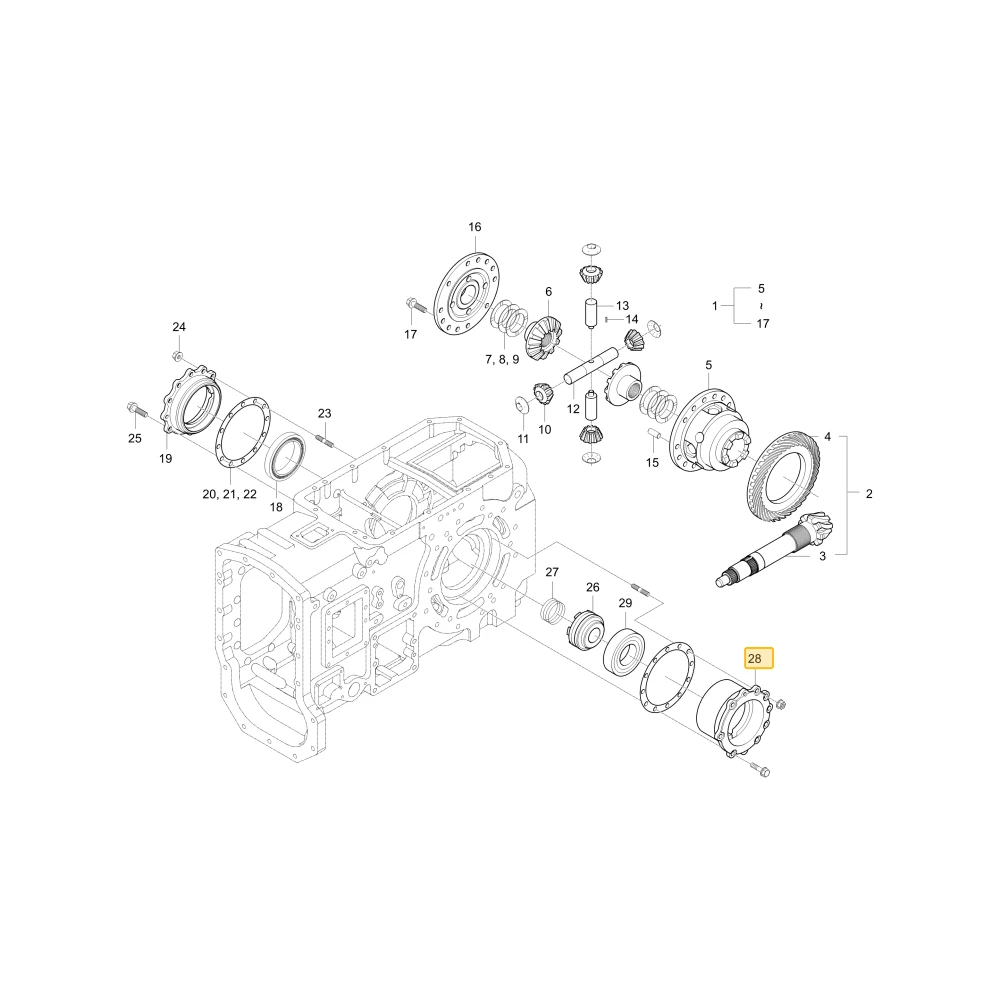 Obudowa lewego łożyska mechanizmu różnicowego KIOTI T4810-26761