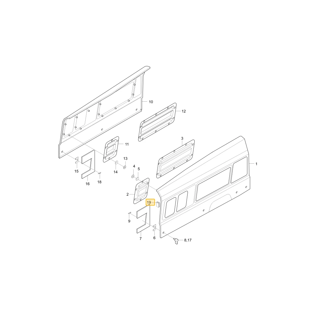 Uszczelka drzwi przednego grilla maski KIOTI T4810-50721