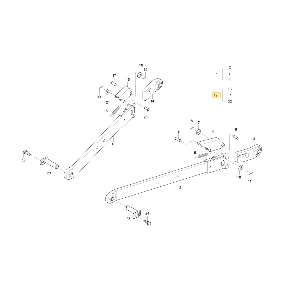 Dolny prawy łącznik KIOTI T4818-93111