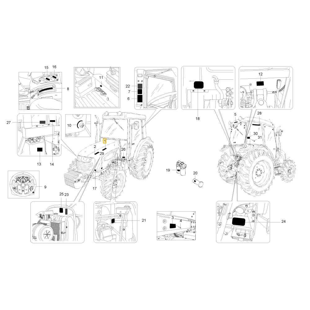 Naklejka modelu KIOTI T4836-52031