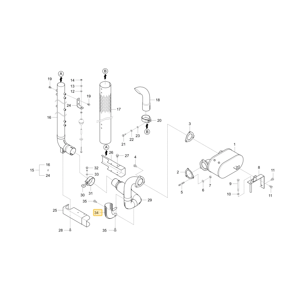 Pokrywa rurki tłumika 1 KIOTI T4876-12611