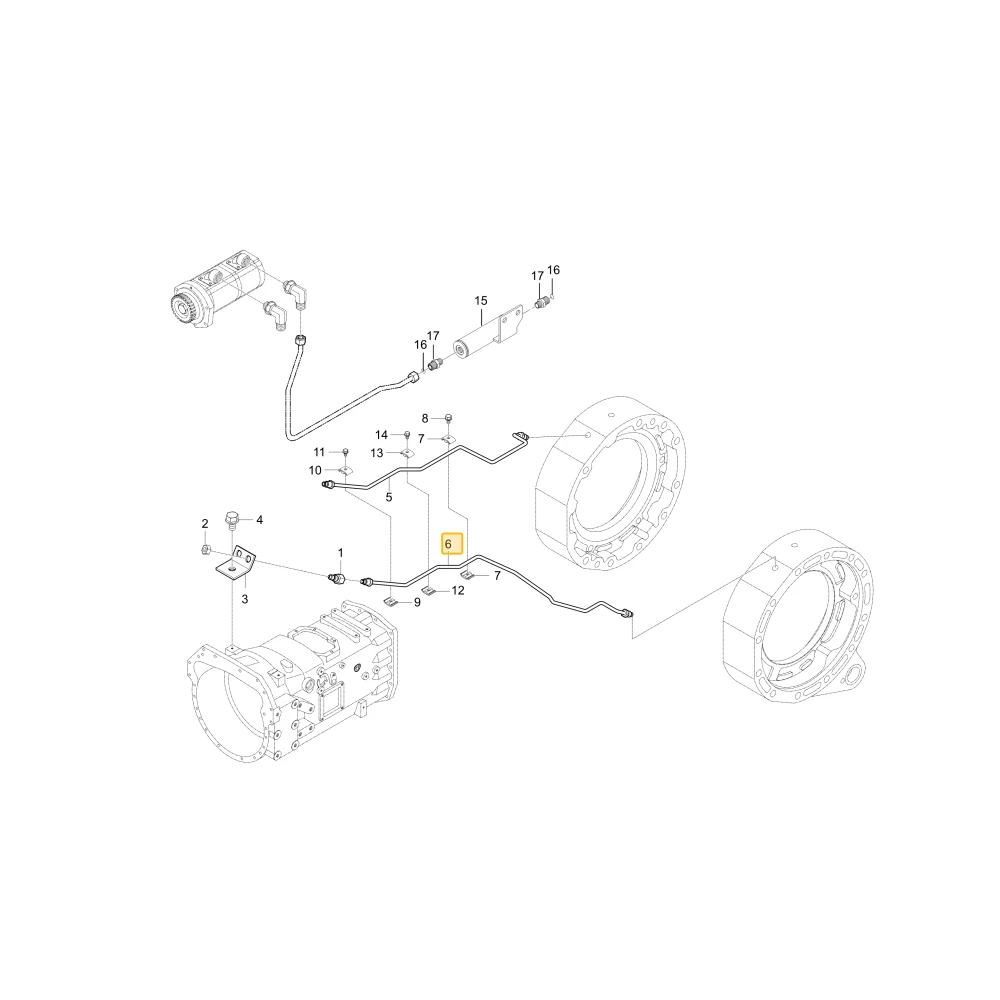 Rurka lewego hamulca KIOTI T4880-67351