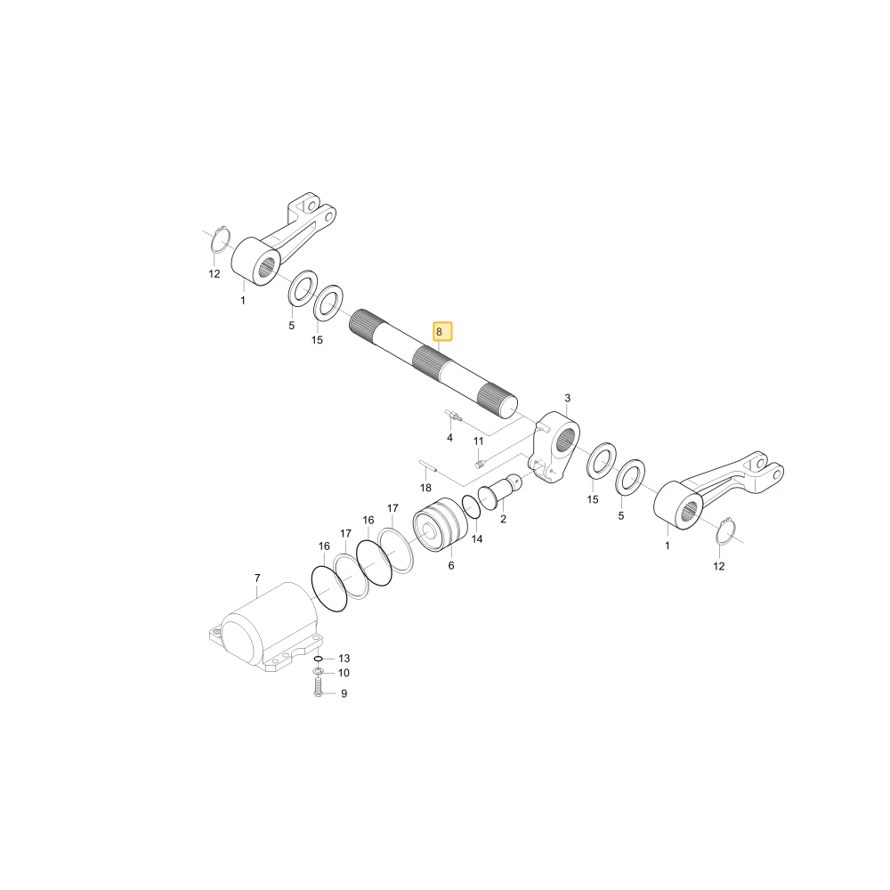 Wał ramienia hydraulicznego KIOTI T4920-37431