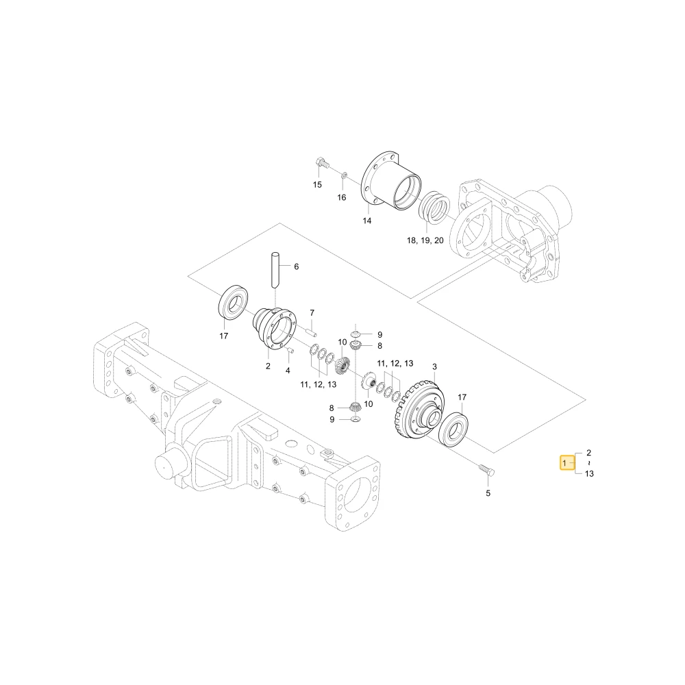 Urządzenie przednego mechanizmu różnicowego KIOTI T4930-43107