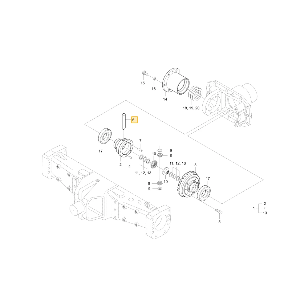 Wał zębnika mechanizmu różnicowego KIOTI T4930-43111