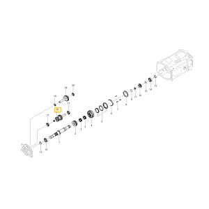 Wał koła zębatego 28 26 13 KIOTI T5210-22744
