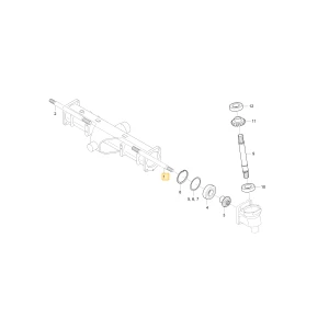 Wał lewego koła zębatego mechanizmu różnicowego KIOTI T5210-43213