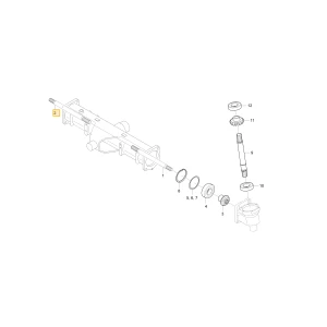 Wał prawego koła zębatego mechanizmu różnicowego KIOTI T5210-43223