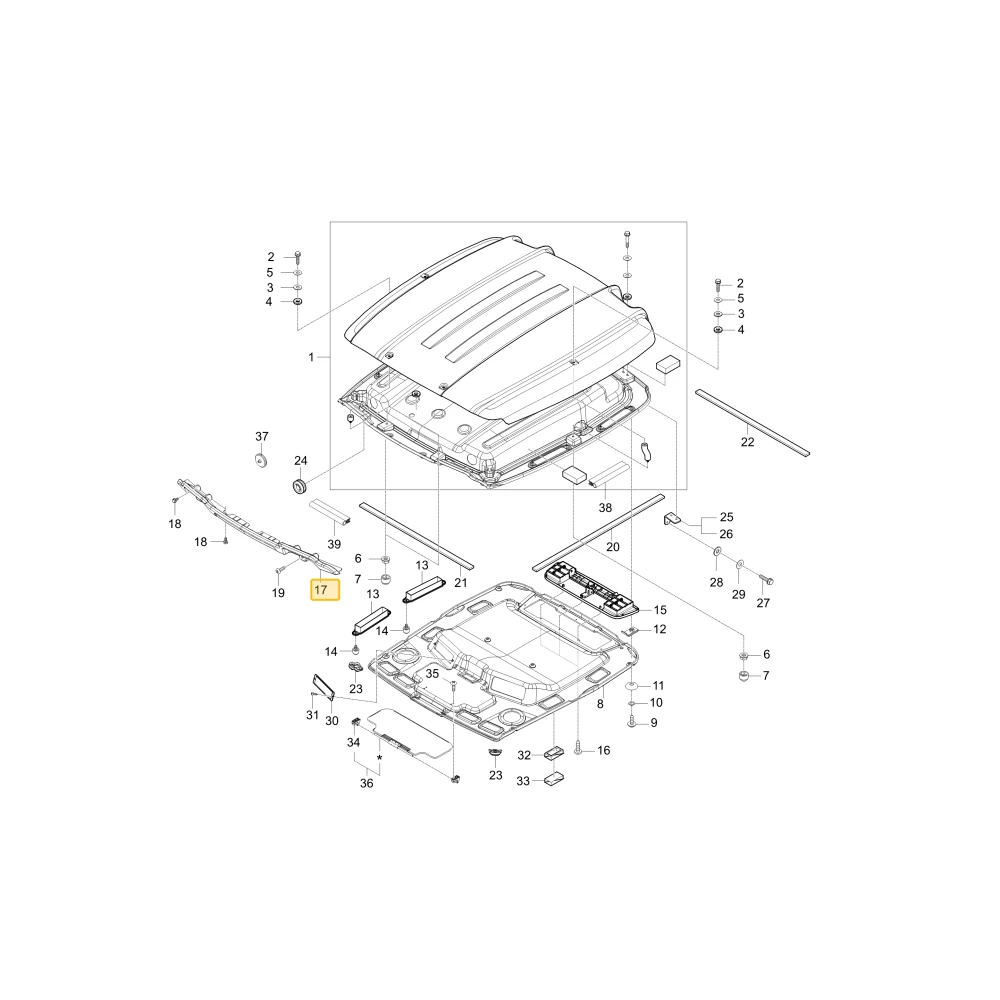 Pokrywa przednego dachu dachu KIOTI T5210-82062
