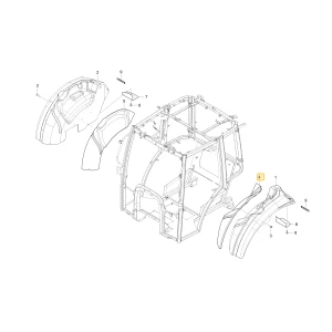 Wewnętrzny lewy błotnik Material KIOTI T5210-83202