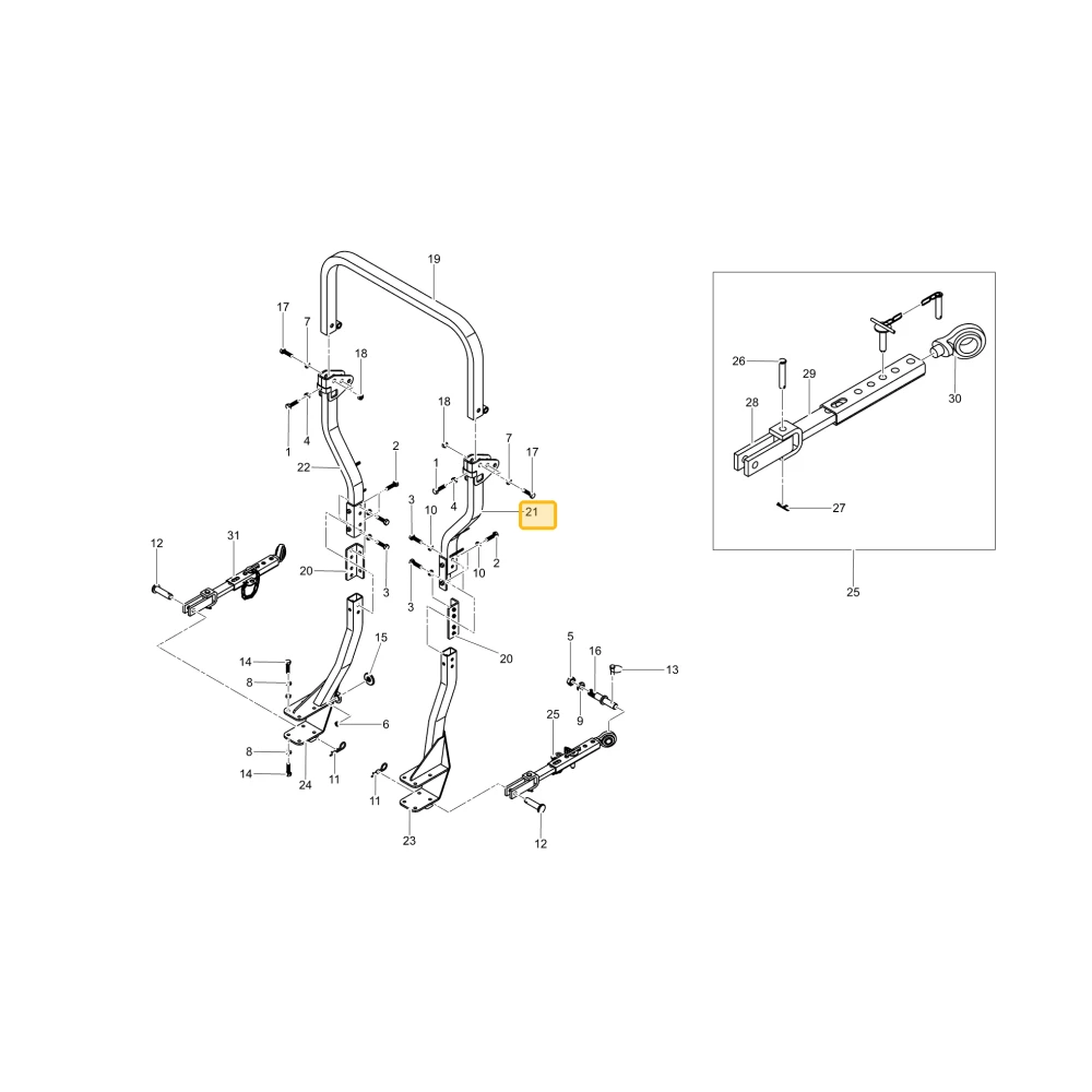 Lewa podpora ROPS KIOTI T5230-88013