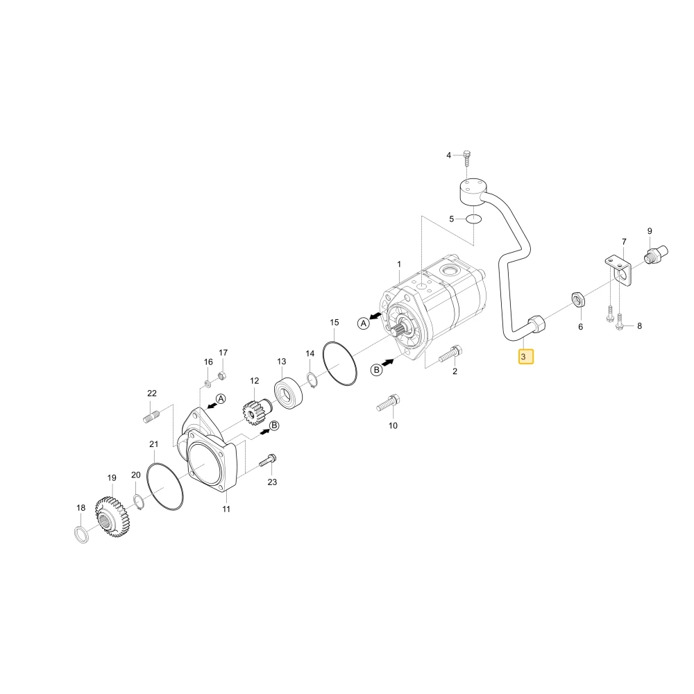 Rura hydrauliczna L1 KIOTI T5245-36103