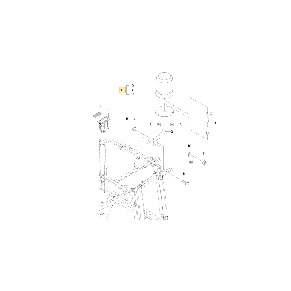 Zestaw montażowy instalacji światła ostrzegawczego Kioti RX7330 T5248-A13050101