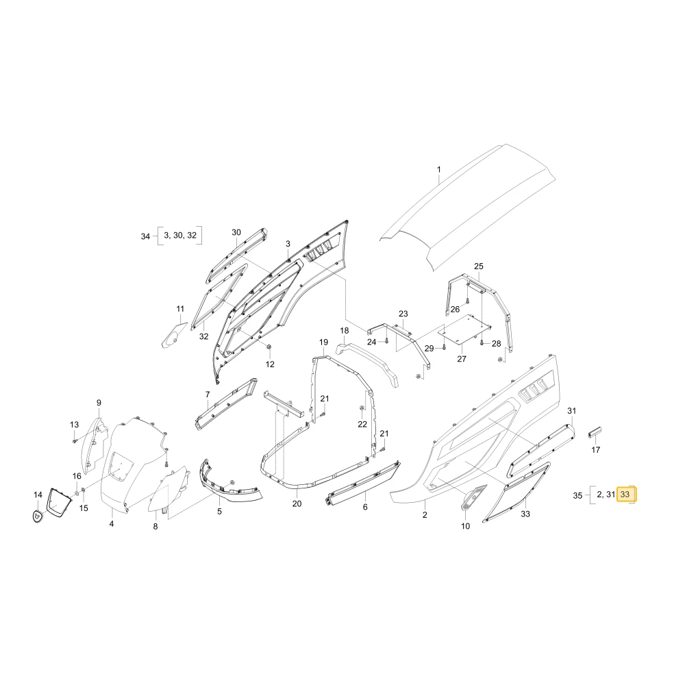 Lewy grill boczny 2 KIOTI T5310-50571