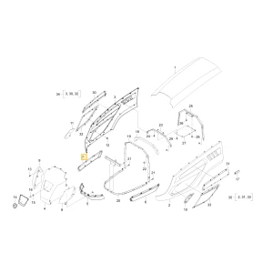 Grill prawej dolnej pokrywy bocznej KIOTI T5310-50661
