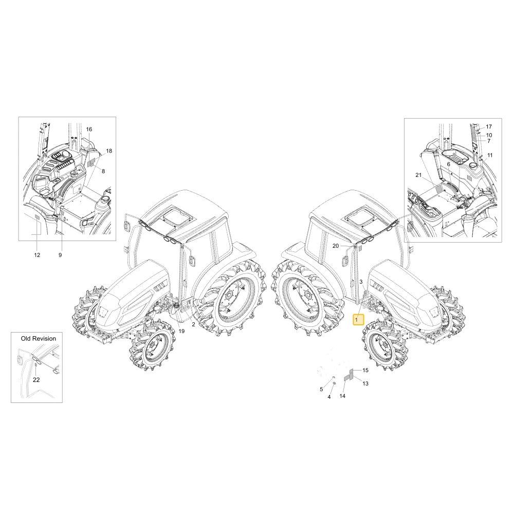 Naklejka gniazda joysticka KIOTI T5310-52391