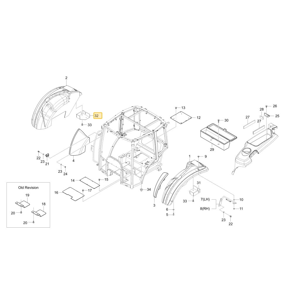 Prawy błotnik pokrywy KIOTI T5310-82081