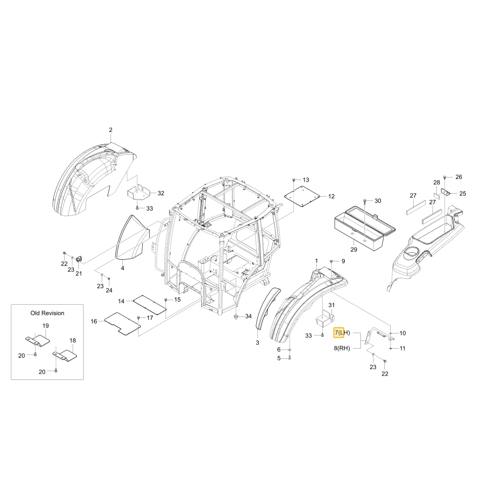 Podpora lewego błotnika KIOTI T5310-82771