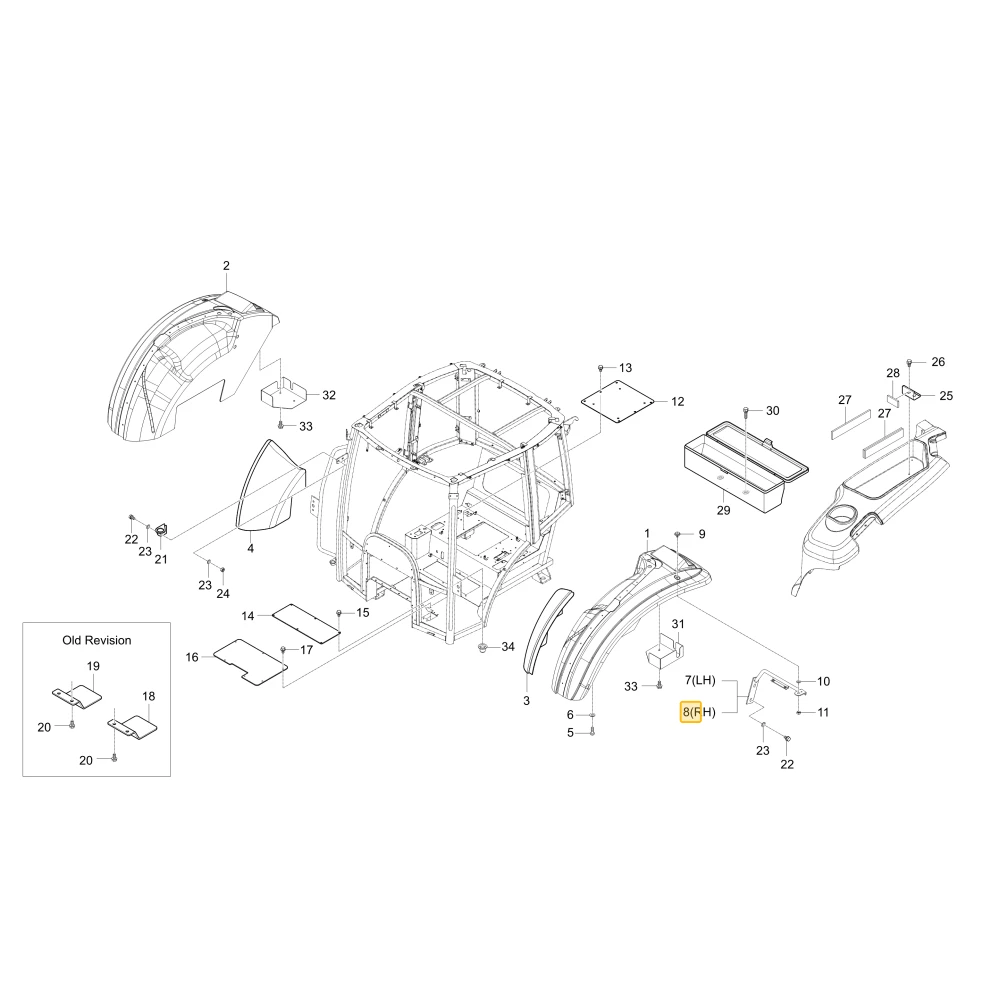 Podpora prawego błotnika KIOTI T5310-82781