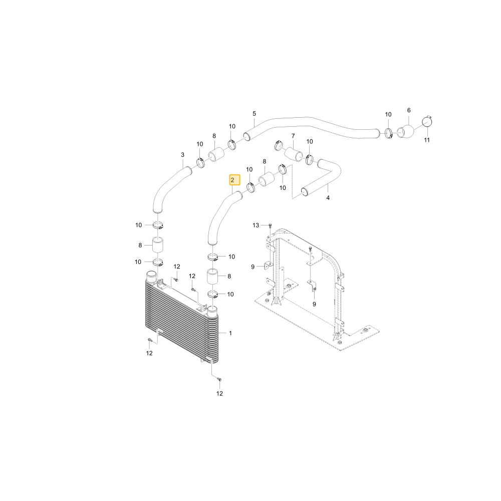 Wąż przednego lewego intercoolera KIOTI T5321-11423
