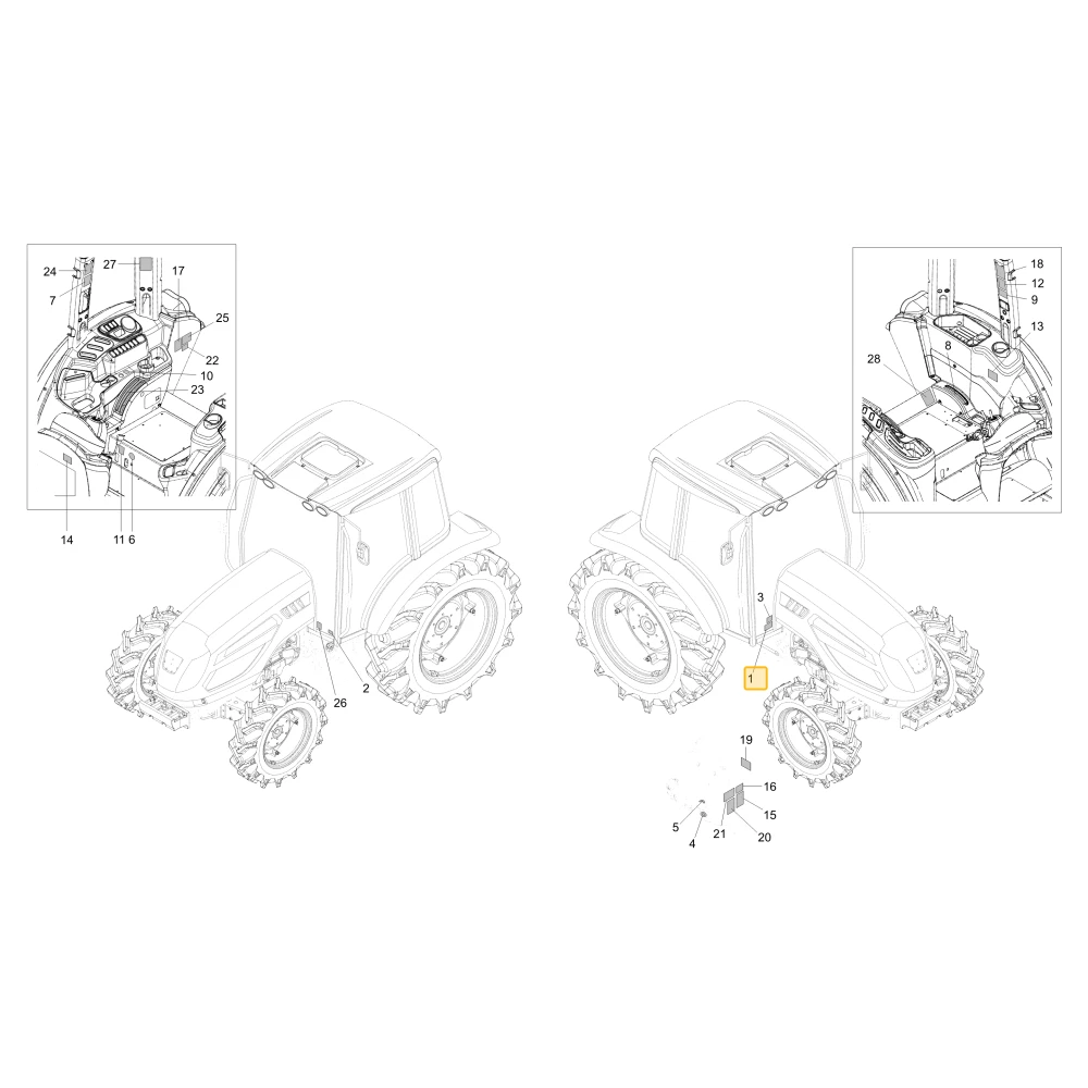 Naklejka gniazda joysticka KIOTI T5327-52391