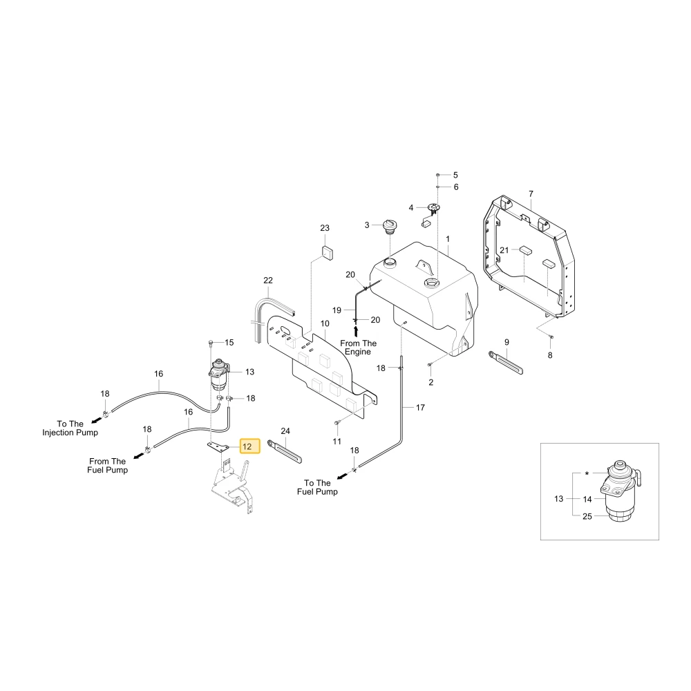 Wspornik filtra paliwowego KIOTI T5515-72211