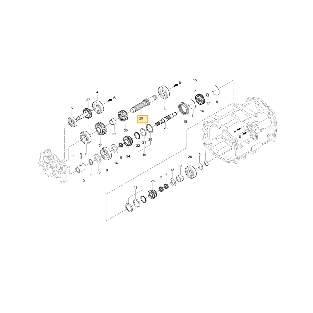 Wał koła zębatego 17 KIOTI T5520-21842